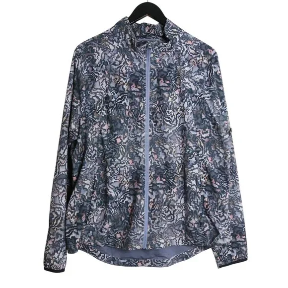 Athleta Run With It Jacket Kinetic Abstract Multicolor Zip Up Size XL - Picture 3 of 9